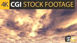 ( CGI 4k Stock Footage ) Dark sky white clouds apocalyptic clouds