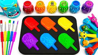 Satisfying Video | How To Make Rainbow Ice Cream Shapes Slime Pool with Sprunki Candy Cutting ASMR