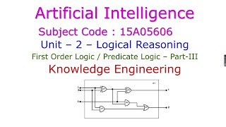 Knowledge Engineering-First Order Logic-Artificial Intelligence-15A05606-Unit-2-Logical Reasoning