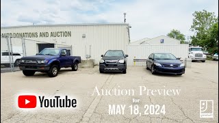 Auto Auction Preview for 5/18/24