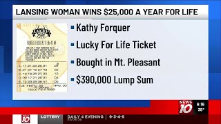 Lansing woman wins $25,000 a year for life playing Michigan Lottery