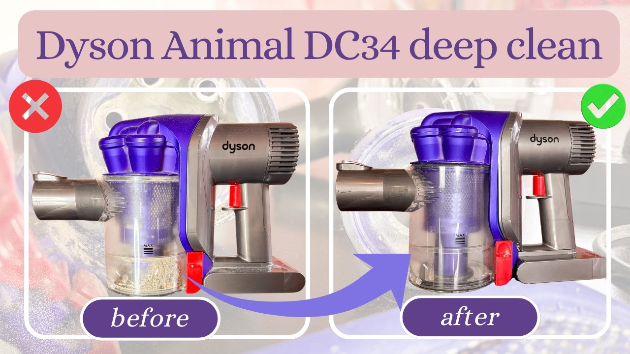 HOW TO CLEAN A DYSON ANIMAL DC34 HANDHELD VACUUM | CYCLONE