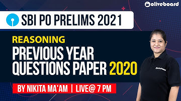 SBI PO Reasoning 2021 | SBI PO Reasoning Previous Year Paper 2020 | Nikita Ma