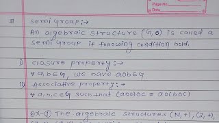Details | Define semi Group with an example| #modernalgebra #BSC #Maths #wala #lec - 16 Update