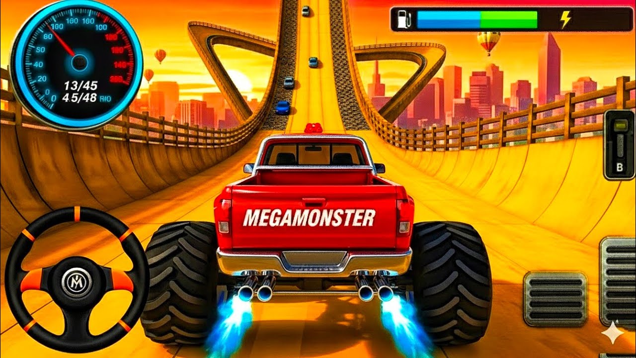 Mega Ramp Monster Truck Racing – Impossible Stunts Challenge 2025 | Extreme Jump Gameplay9