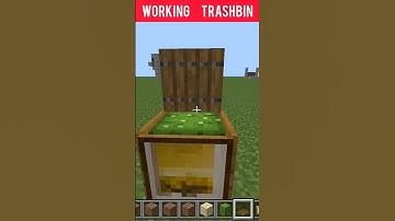 Working trashbin in minecraft || #shorts #viral #trending #minecraft