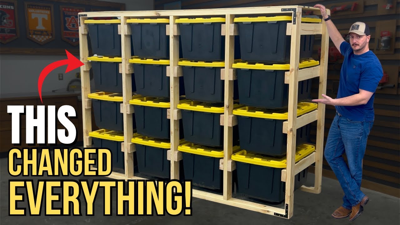 Storage Box Diy Racking How to Build a DIY Storage Tote Rack (Easy 27 Gallon Bins) - YouTube