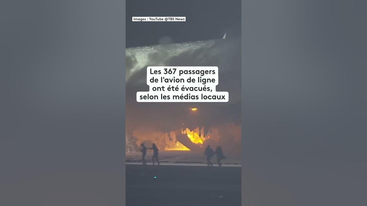 Japon: les images impressionnantes de l'avion de ligne en flammes sur le  tarmac de l'aéroport de Tokyo-Haneda