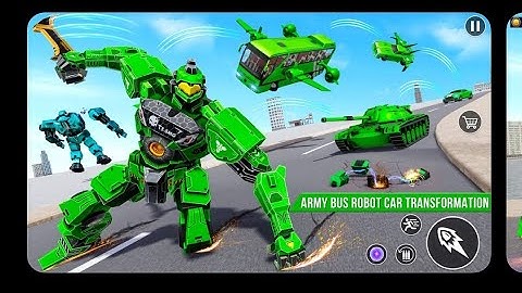 Army Bus Robot Car Game 3D  Car,Tank,JET Mode (,Android Gameplay) Army Bus Robot Car Game 3D
