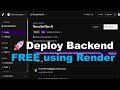 Deploying Backend code for FREE using Render | FREE Python / Nodejs Backend Deployment