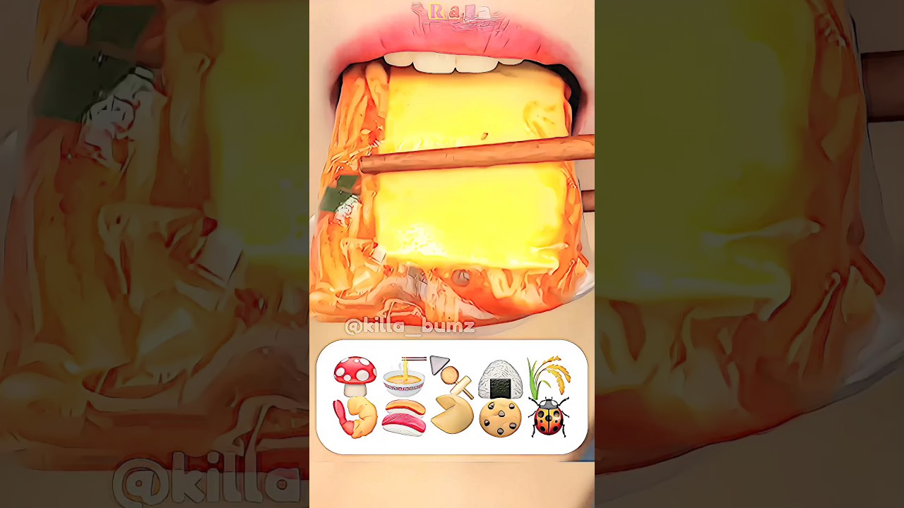 [ASMR] eating by emoji 🍄🥠Cr:‎@RaraASMR_ req by: @Queensa_bumz #asmr #eatingsounds #fypシ