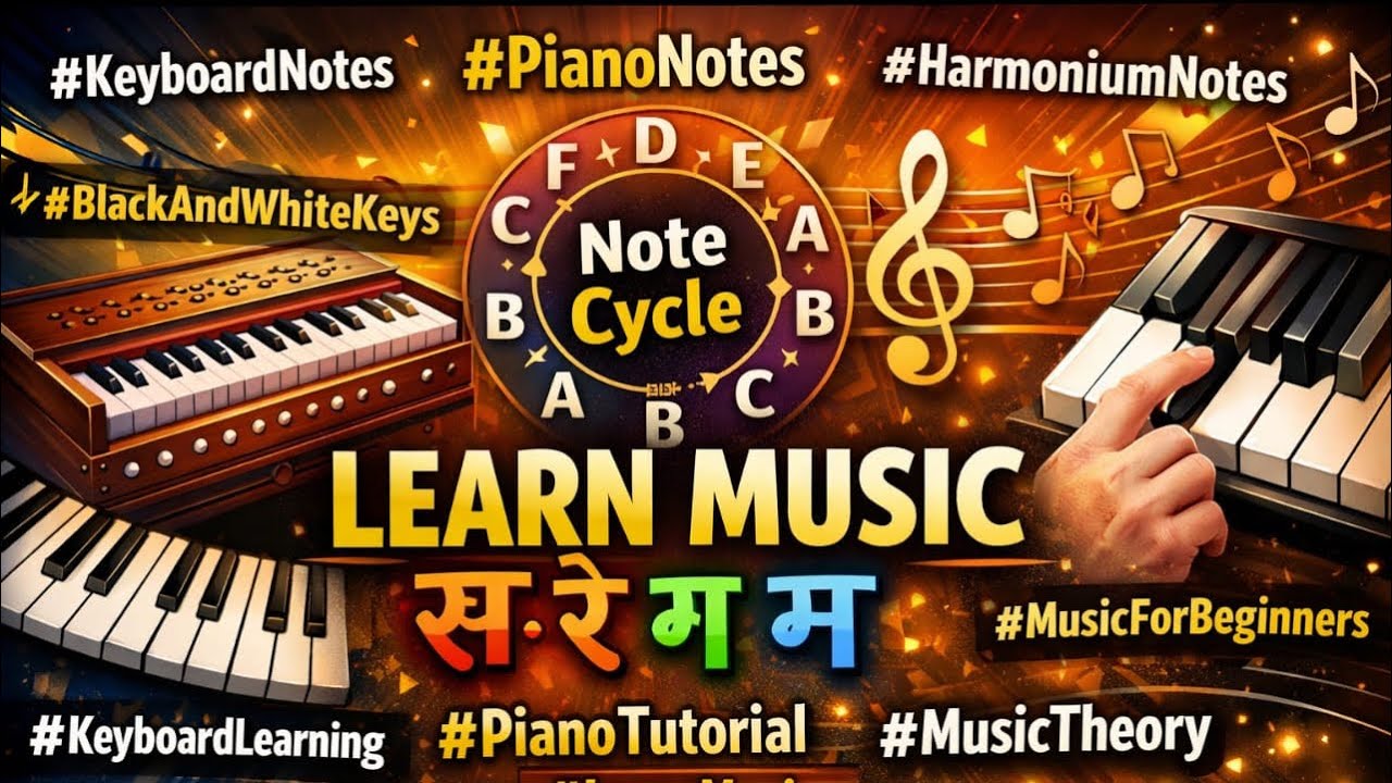 Guitar Day -26 | Black & White Keys Explained | Find Notes on Any Keyboard, Piano or Harmonium