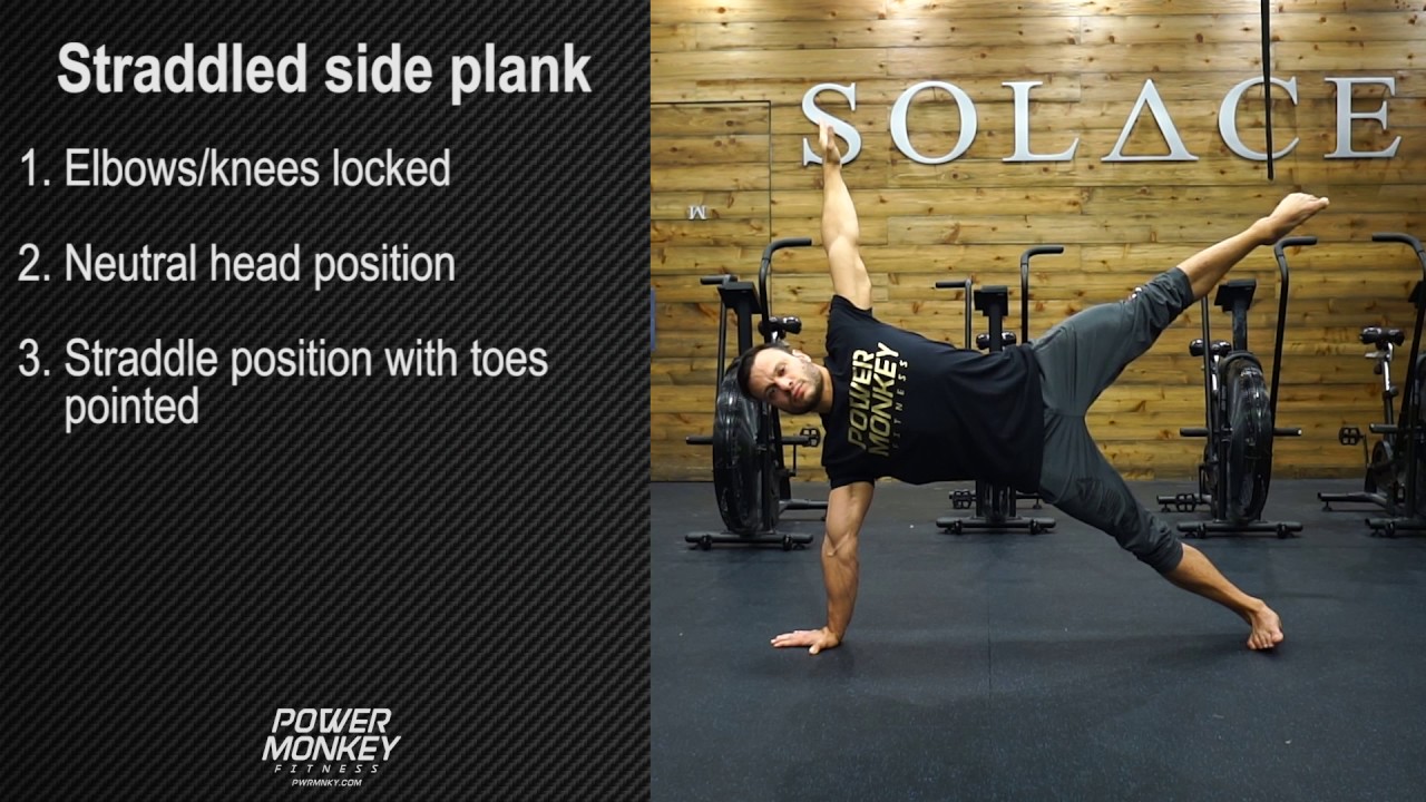 Straddled side plank - YouTube