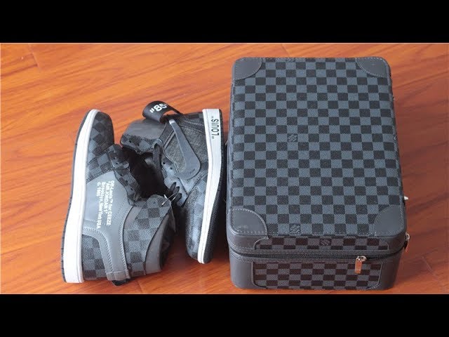Look at these custom Jordan's! Jordan 1 off white Louis Vuitton custom  unboxing review COPSHOE! 