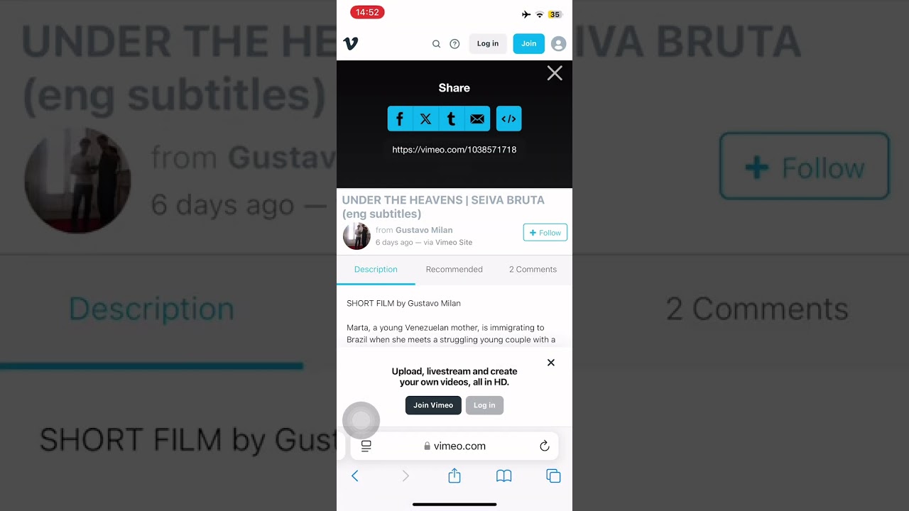 Importing a Vimeo video to rich text editor | 1LimX mobile app