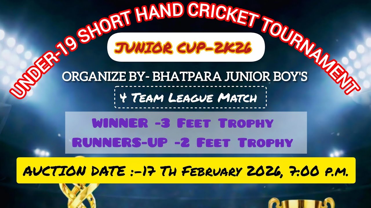 JUNIOR CUP-2K26 // AUCTION DAY // ORGANIZE BY- BHATPARA JUNIOR BOY'S