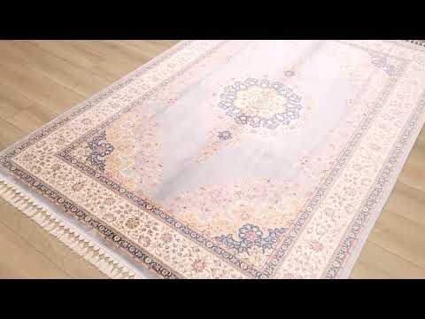 Makine Dokuma MadalyonDesenli Mavi İpekli Halı inceleme videosu kapak görseli