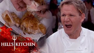 Gordon LOSES IT Over MISSING Fish \& Raw Chicken | Hell's Kitchen