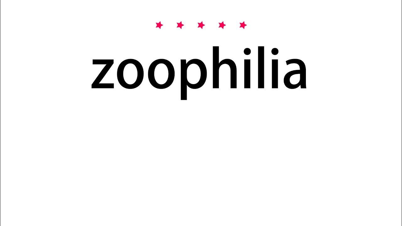 How to pronounce zoophilia - Vocab Today