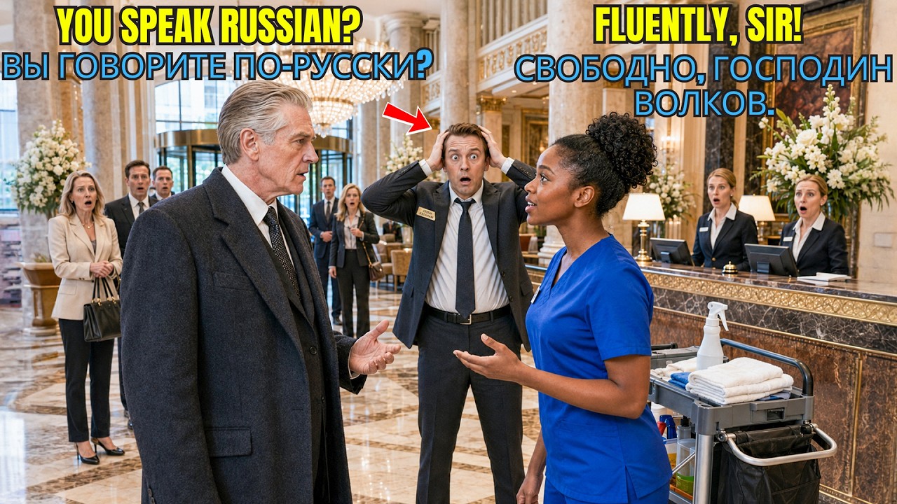 I was mopping the lobby when a billionaire started screaming in Russian. My manager, red-faced and sweating, was shouting back at him in English. Neither understood a word. I set down my mop,...