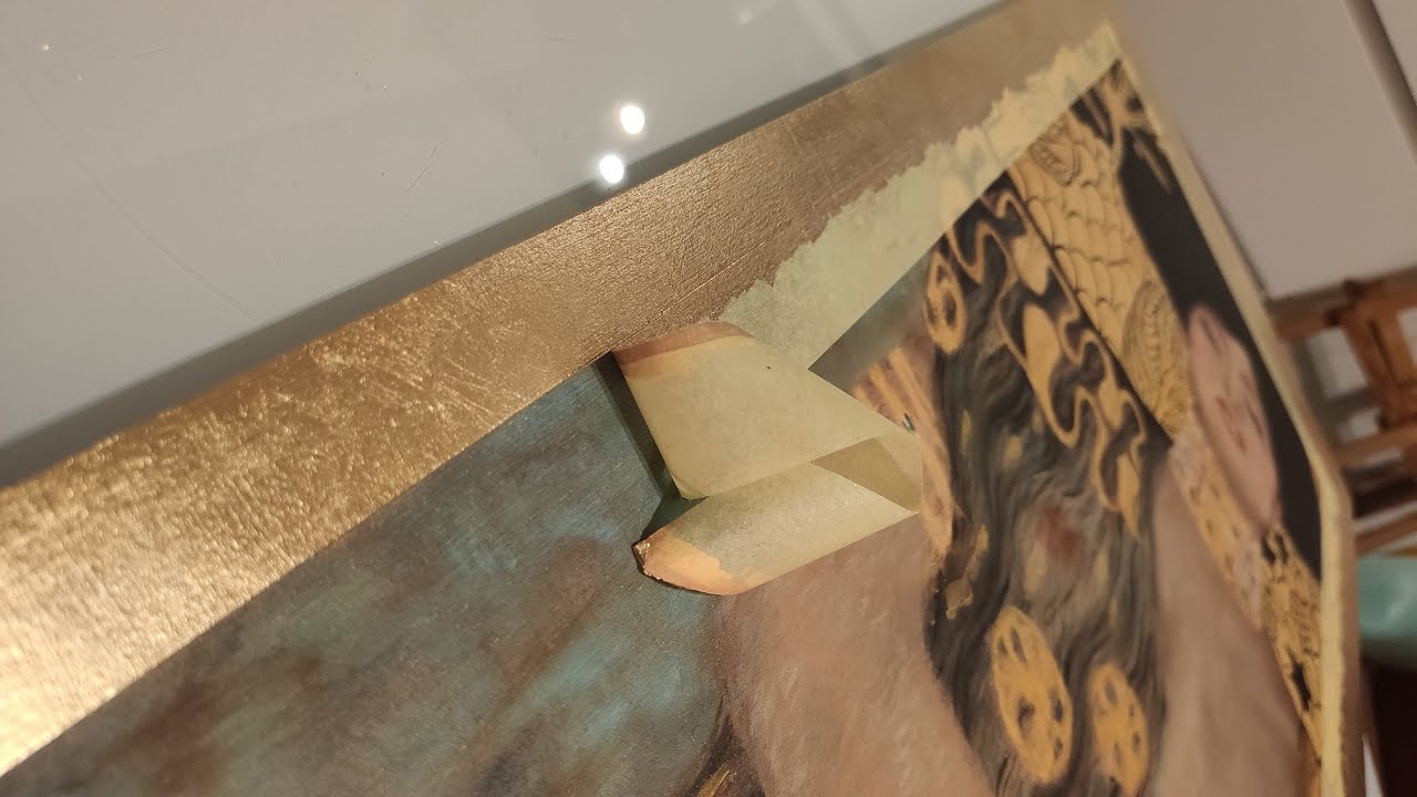 APPLYING GOLD LEAF TO A PAINTING 🎨  (Gustav Klimt Copy of Judith and the Head of Holofernes)