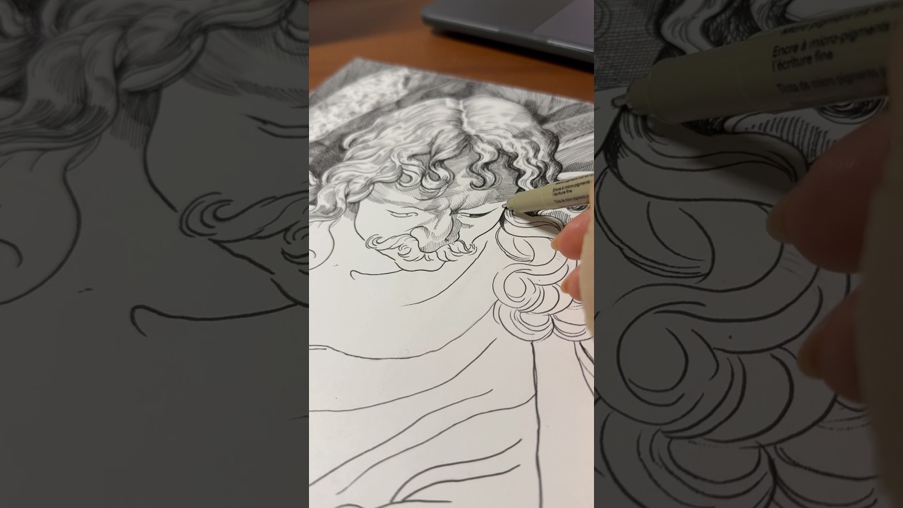 Drawing an old etching! 