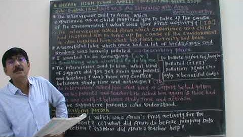 An Interview with Arun Krishnamurthy Unit no 3 STD 10 English (S.L.) Read Part 1 Deepak High school-