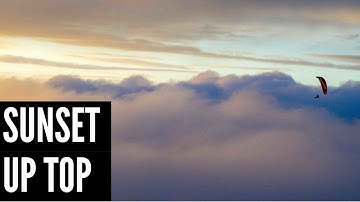 Stunning sunset above the clouds