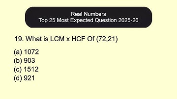 Real Numbers Chapter 1 Most Important Top 25 MCQs (Class 10 Maths)