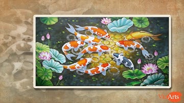 Lưu Ý Khi Treo Tranh Phong Thủy  Cá Chép – Tuổi Mệnh Nào Cấm Kỵ Không Treo Tranh Cá Chép Cửu Ngư Đồ