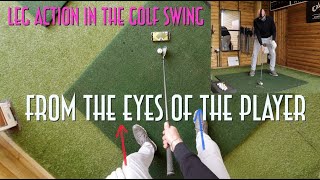 Leg action in the golf swing from the Players Eye View 