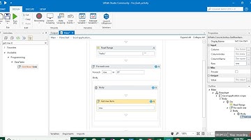 RPA UIPATH for each Activity Example