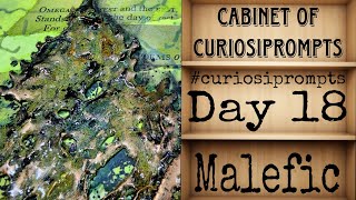 #curiosiprompts - Day 18 - Maleficent - Cabinet of Curiosiprompts - Mixed Media Tag