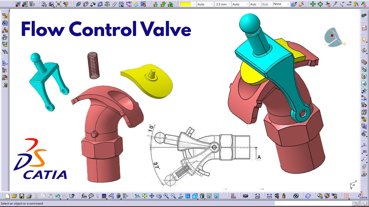 Catia Control Build CATIA Assembly Design | How to Assemble a Flow Control Mechanical Valve ...