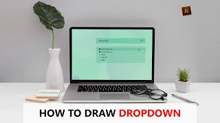 Dropdown UI Design Adobe illustrator tutorial | Trend 2020 | illustrator Tutorial for Beginners screenshot 5