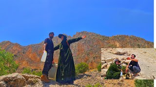 Two Young Lovers Against the Wild Mountains