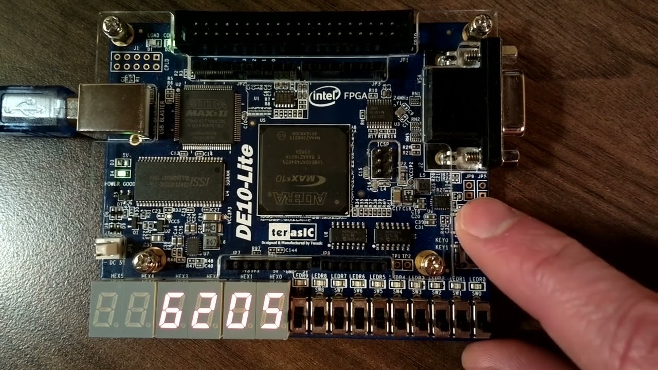 FIFO - демо 3 с выводом указателей на плате Terasic DE10-Lite