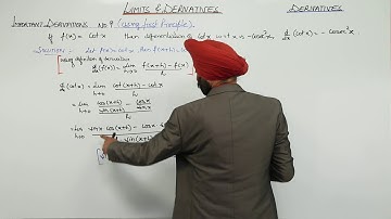 Best ICSE l Class 11 MATH l DIFFERENTIATION l Important derivation l Using First Principle l L24