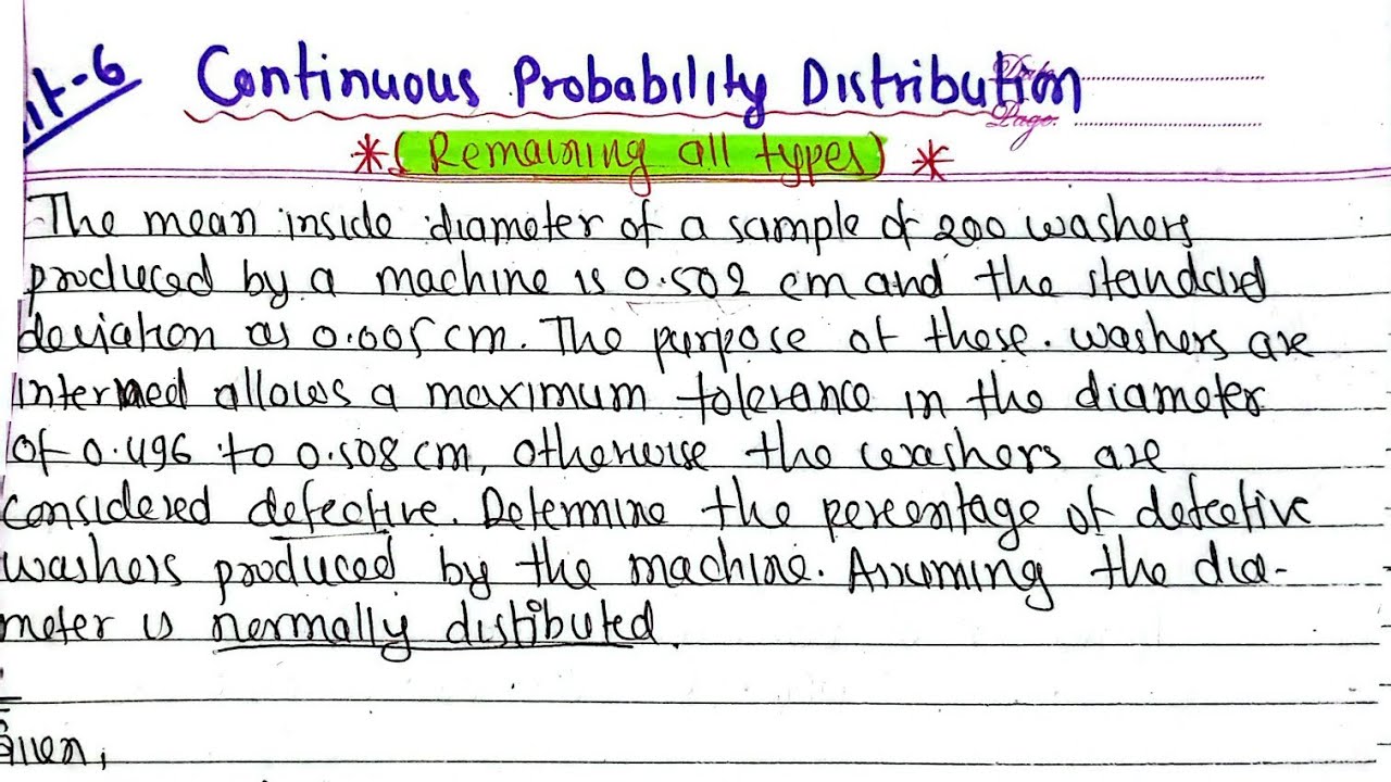 Unit-6: Continuos Prob. Distribution|Remaining all Types|Probability & Statistics PU PoU TU KU