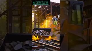 Skid-Steer Loader Clearing Debris #SkidSteerLoader #DemolitionSite #shorts