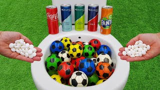 Football VS Coca Cola, Organic Bed Bull, Fanta, Torku Noon, Pepsi Max and Mentos in the toilet
