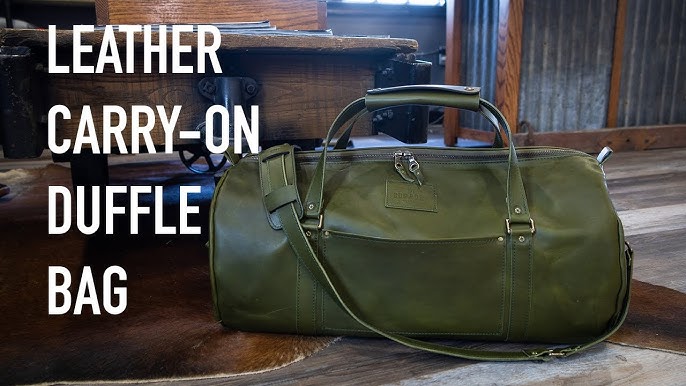 Polare Leather Duffle Weekend Travel Bag For Men With Full Grain Cowhide  Leather 23.2'' Duffel Bag