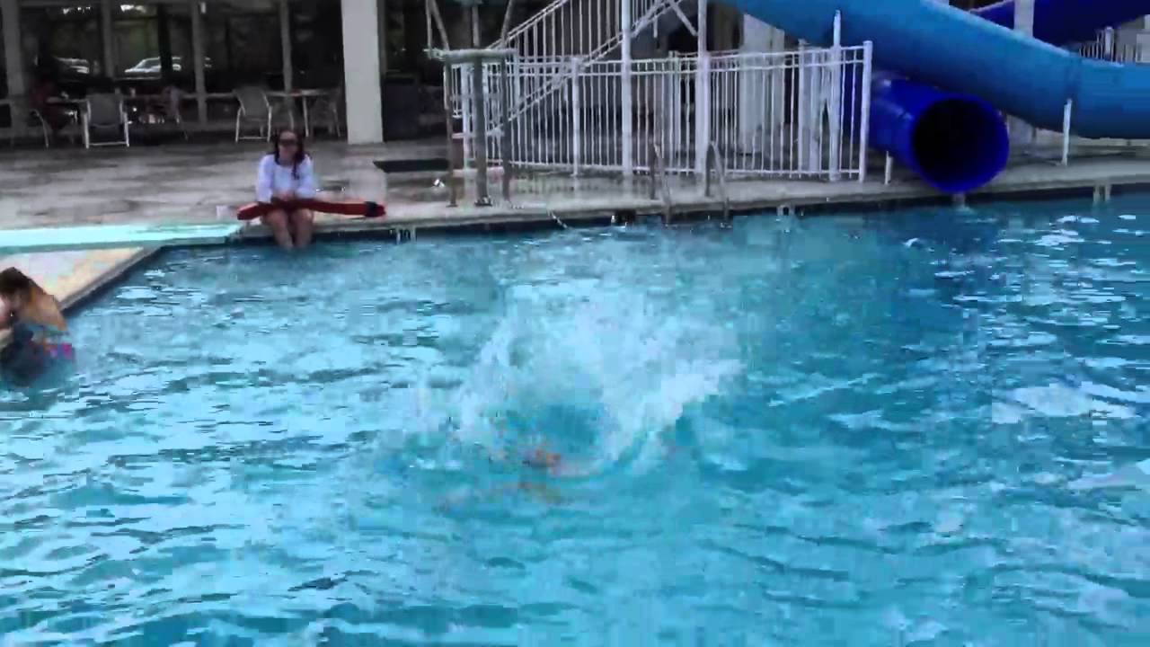 Addie flips off diving board - YouTube