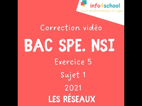 Correction du bac NSI 2021 - sujet 1 - Exercice 5 - Les réseaux