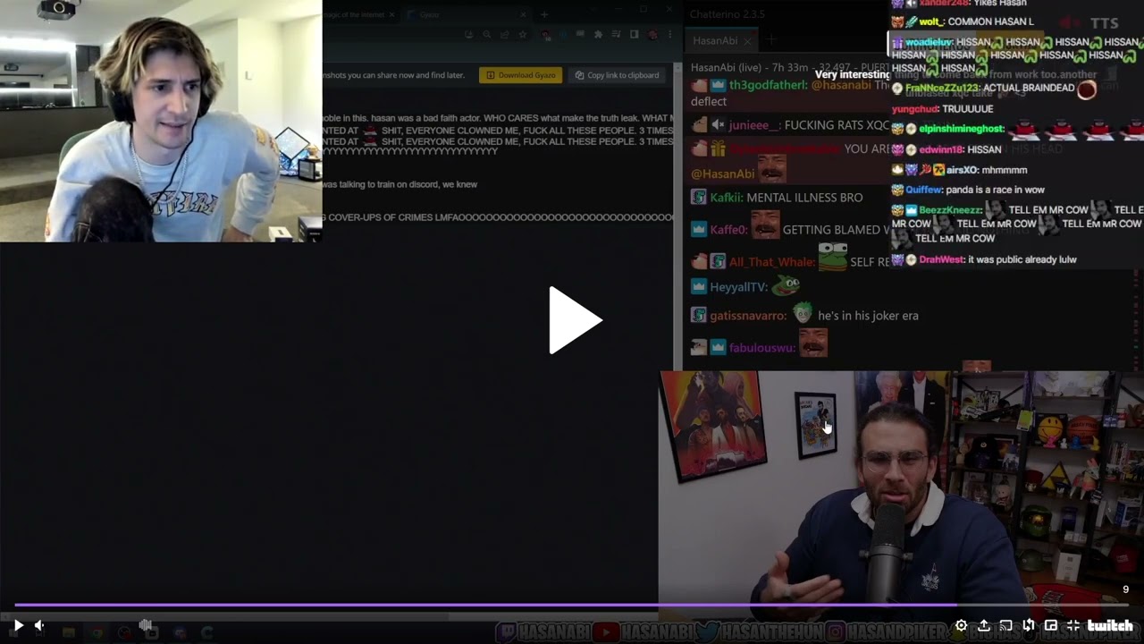 xQc Reacts to Hasan Pandering RE  Adrianah & Slick