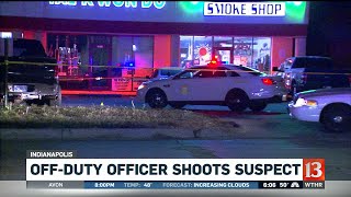 Off-duty officer shoots robbery suspect