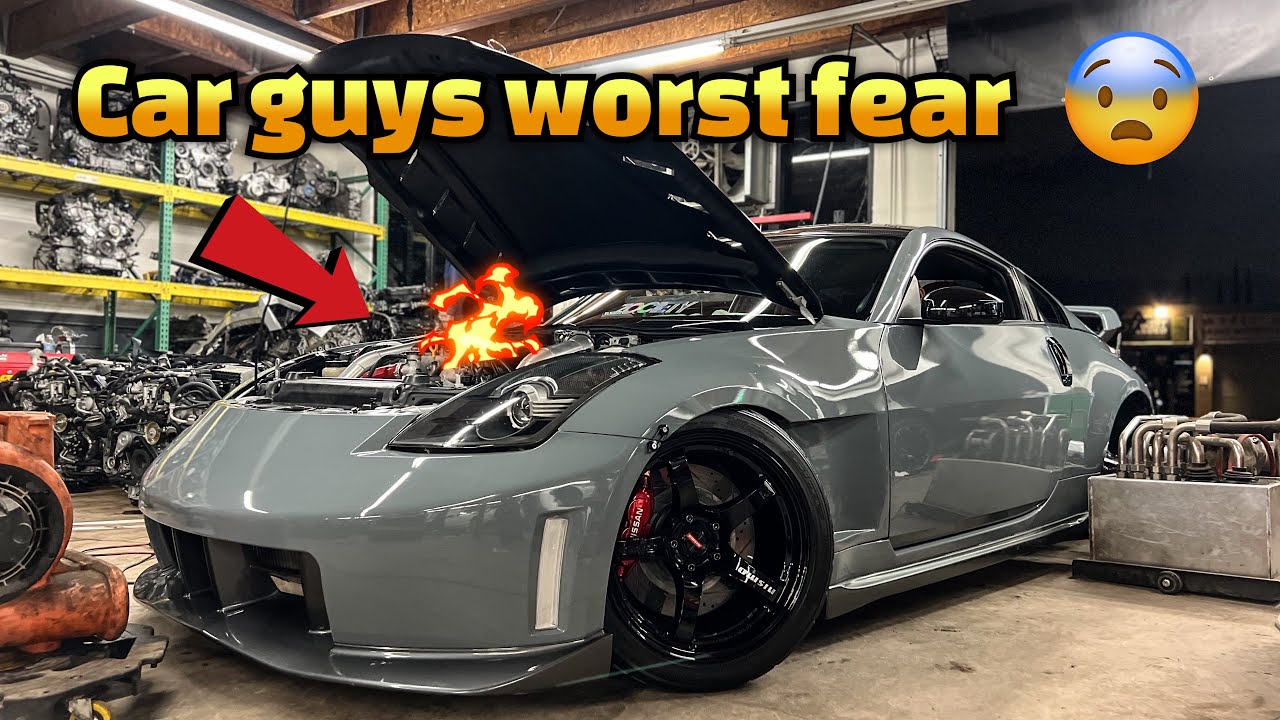 My Boosted Z Catches On Fire | Tuning Didn't Go As Planned - YouTube