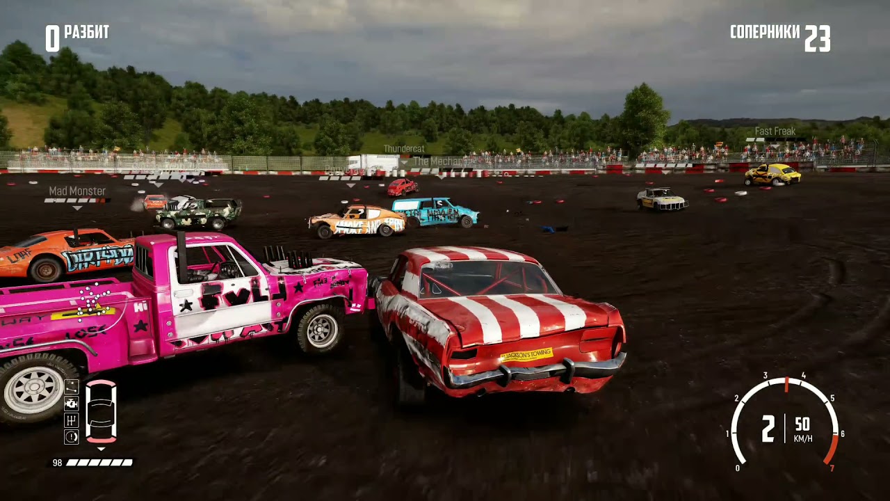 Wreckfest. Drive Hard. Die Last. Very Tough Opponents. Multiplayer Gameplay. No Commentary.