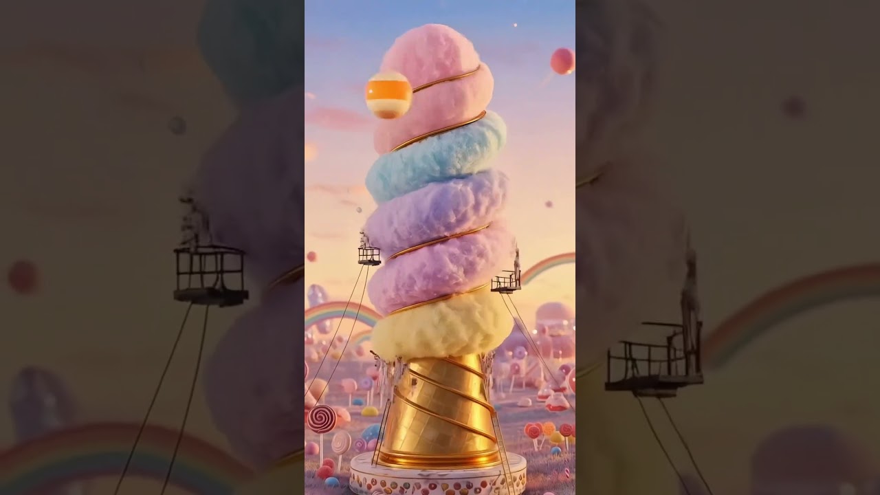 Cotton Candy Cloud Harvest | Tiny Workers Build a Giant Sweet Tower! 