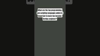 what are the top programming and scripting languages important to learn too become DevOps engineer 
